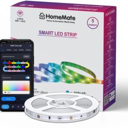 HomeMate RGBIC WiFi Color Changing LED Strip Lights, APP Control (16.4 ft,Plastic,AC)-15