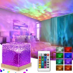 USB Dynamic Water Ripple Pattern Ocean Wave Projector Night Lamp With Remote Table Lamp-27