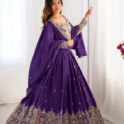 Embroidered Semi Stitched Lehenga Choli-image-23