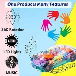 Transparent Musical Concept Racing Car with 3D Flashing LED Lights for Kids-624-image-85