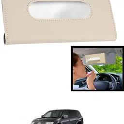 maties Universal Leatherite Rectangle Beige Tissue Box For Car/office/Home-202 Vehicle Tissue Dispenser-picture-39
