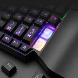 DWH F6 One-Handed RGB Gaming Keyboard with Wrist Rest and backlit , 35 Keys Wired USB Laptop-size Gaming Keyboard Compatible with Desktop, Laptop, Mac image 3