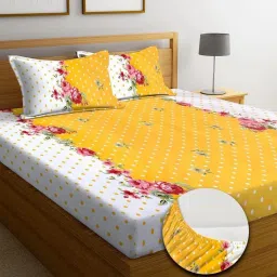 220 TC Cotton Double 3D Printed Fitted (Elastic) Bedsheet-image-84