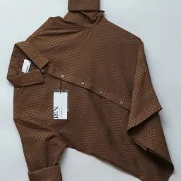 Men Slim Fit Self Design Spread Collar Casual Shirt-image-91