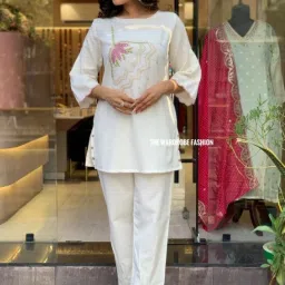 Women Viscose Rayon Ethnic Top Pant Set-2