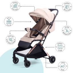 bonfino AirLuxe Premium Cabin Pram With Compact Tri-Fold & Reclining Backrest Stroller image 2