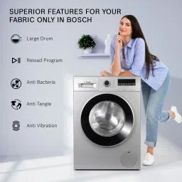 bosch 8 kg AntiTangle,AntiVibration,1400RPM Fully Automatic Front Load with In-built Heater Silver image 4