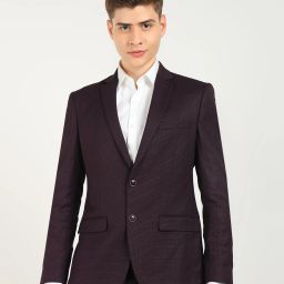 Men Self Design Single Breasted Formal Blazer-image-14