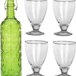 Combo Of Bottle And Glass Set -A570 Jug Bottle Glass Set-image-97