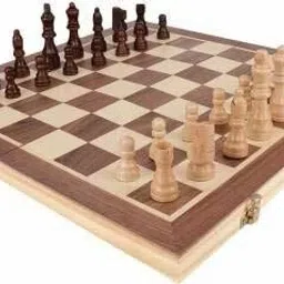 CHESS WOODEN BOX WITH WOODEN CHESS COINS, CLASSY CHESS BOARD (BROWN) 6 cm Chess Board-picture-39