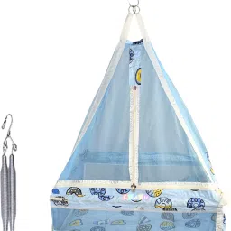 chadu Hanging Swing Cradle, Mosquito Net and Spring |Easy to Fix & Strong, 0-12 Months Sleeping Bag image 4