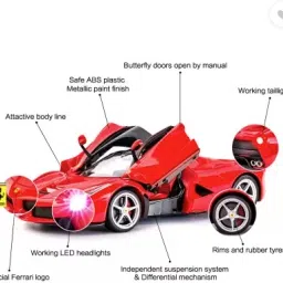 kavana Remote Control Car with Lights Ferrari Design 1 image 2