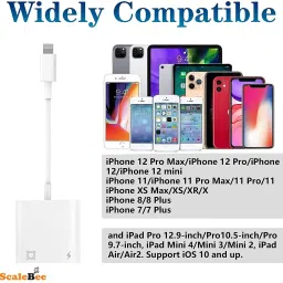 SCALEBEE Lightning to Ethernet Adapter 2 in 1 RJ45 LAN Network Adapter with Charge Port Lan Adapter image 5