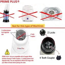 prime plus MG 1250ml Mixer juicer jar with removable fruit filter Black. Mixer Juicer Jar image 2
