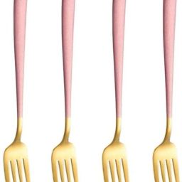 Titanium Plated Gold Dinner/Salad Forks Set Stainless Steel Dessert Fork, Dinner Fork, Fruit Fork, Salad Fork Set-16