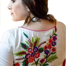 Boat Neck Women Blouse-image-11