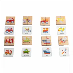 Wooden Vehicle Puzzles with Flash Cards-32 PCS-image-54