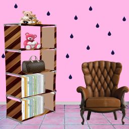 Wall Panel Print 5 Layer Simple Bookshelf/Multipurpose Rack Metal Open Book Shelf-image-0