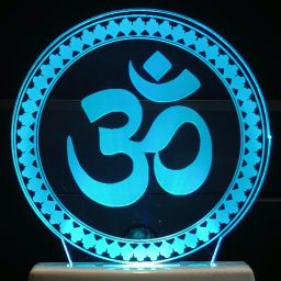 OM CHAKRA Acrylic 3D Illusion RGB 7 Colour Changing LED Plug n Play Night Lamp-image-57