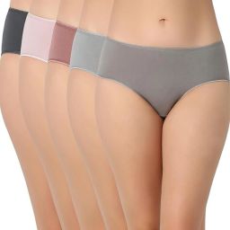 Pack of 6 Women Hipster Pink, Black, Beige Panty-image-0