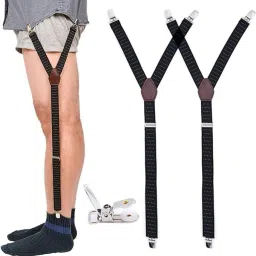 AirMount ™ Elastic Locking Clamps Dot Y-Shape Adjustable Military Shirt Stays Garter-image-36