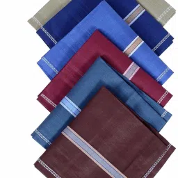 Aadikart pack of 6 Men's 100% soft cotton multicolored check Handkerchief for men ["Blue"] Handkerchief-2
