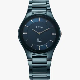 Edge Ceramic Quartz in Atlantic Blue Dial with Diamonds Analog Watch - For Men NT1696QC09-87