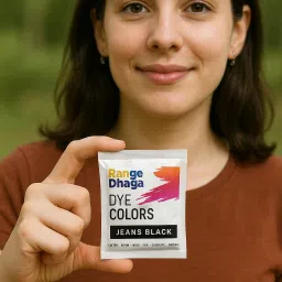 rangedhaga Fabric Dye, Shade Jeans Black, Pack of 5 Single Color Pouches image 4