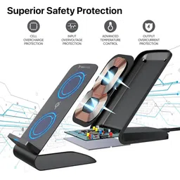 dr. vaku Vaku Luxos Unity II 15W Wireless Charging Stand for iOS, Android (Qi Certified, Dual Viewing Angles, Black) image 3