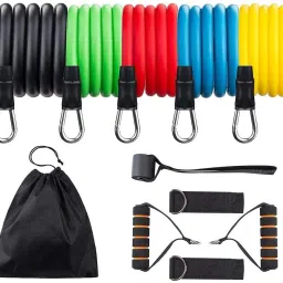 Resistance Bands Set with Door Anchor, Handles, Ankle Straps Resistance Tube-image-38