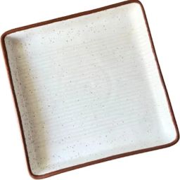 Classic Square Ceramic Serving Platter 8 Inch Handcrafted for Snacks Pasta Quarter Plate-4