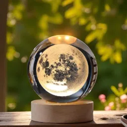 MoonGlow 3D Crystal Moon Table Lamp | Table Lamp-image-73