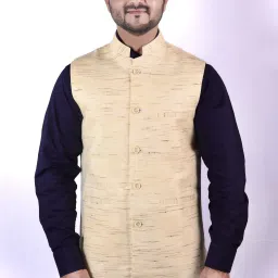 Men Self Design Nehru Jacket-picture-3