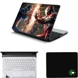 Mitram 3in1 Laptop Accessories Combo 15.6 Inch Captain America vs Ironman laptop Skins Stickers, Mouse Pad and Palmrest Skin for HP-DELL-Lenovo-Asus-Acer Laptops || Notebooks Combo Set-image-27