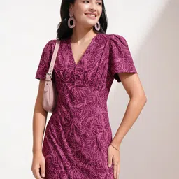 tokyo talkies Women Fit and Flare Purple Midi/Calf Length Dress-picture-42