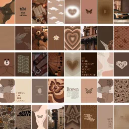Brown Aesthetic Wall Collage Kit for Room Decor | Set of 50 Aesthetic Posters | 300 GSM Water Resistant Paper | Size 4x6 Inch | Unframed | A6 (50) Paper Print-image-42