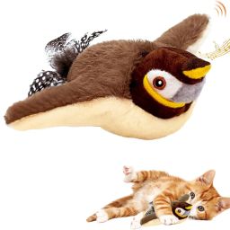 Rechargeable Flapping Bird Cat Toy with Catnip | Chirping & Interactive Fun Polyester, Microfibre Plush Toy For Cat-image-41
