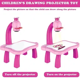 tanishka enterprises Kids Drawing Projector Table | Trace and Draw Board With LED Light & Music image 3