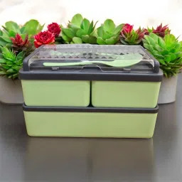 LUNCH BOX DOUBLE Decora Compartment WITH Spoon and Fork SCHOOL, 3 Containers Lunch Box-image-7