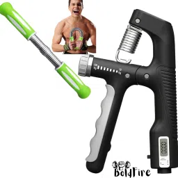 Counter Hand Gripper Strengthener(10-100kg) With Finger Exercsier(Packof3) Fitness Accessory Kit Kit-picture-9