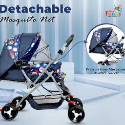 little funky Adjustable backrest, 360° Swivel Wheel , Reversible Handlebar Pram Stroller image 2