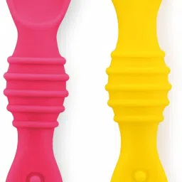 Smushy Silicone Baby Self Feeding Spoon Set. Toddler Weaning Spoon. 100%BPA FREE- 100% Food Grade Silicone-image-58
