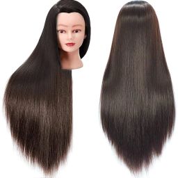 Mannequin Head with 26"-28" Doll Cosmetology Mannequin Head Practice Hair Extension-image-11