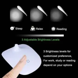 crazysales Rechargeable LED Touch On/Off Switch Desk Lamp Children Eye Protection Student Study Reading Dimmer Rechargeable Led Table Lamps USB Charging Touch Dimmer(Desk Lights for Study) Study Lamp image 4