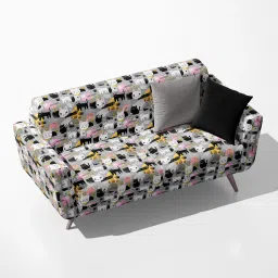 AZ5008434SOF_FB_RF_R-SP_D56^80_VL Cats Kitten & Abstract Pattern Velvet Sofa Fabric Sofa Fabric-7