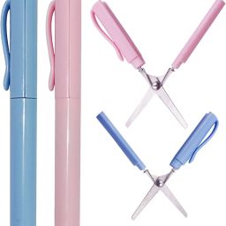 2 Pcs Pen Shape Scissors, Small Portable Scissors Paper Scissor Creative Safe Scissors-16