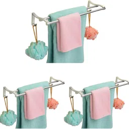 24-Inch Stainless Steel Towel Rod (Pack of 3) – Bathroom Towel Rack & Hanger 24 inch 2 Bar Towel Rod-image-25