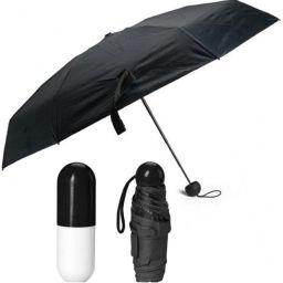 4 Folding Compact Pocket Capsule Umbrella (Black) Umbrella-image-34