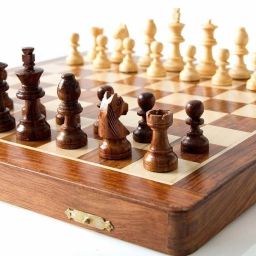 WOODEN STRONG MAGNETIC CHESS (14x14 Inches, Brown) Strategy & War Board Game-27