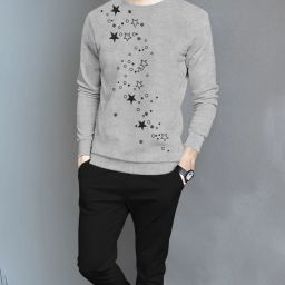Men Night Suit Set Grey, Black Printed-image-19